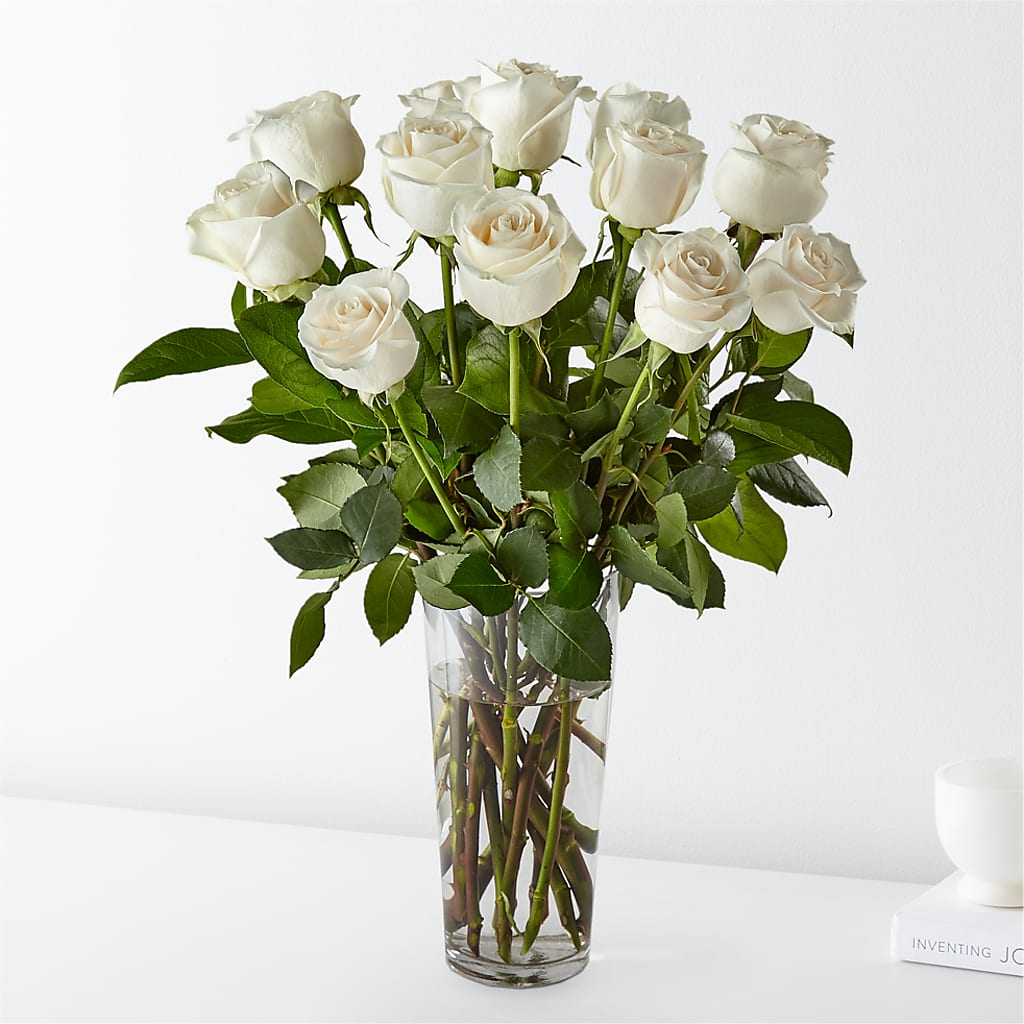 Long Stem White Rose Bouquet – True Blooms, Winters CA