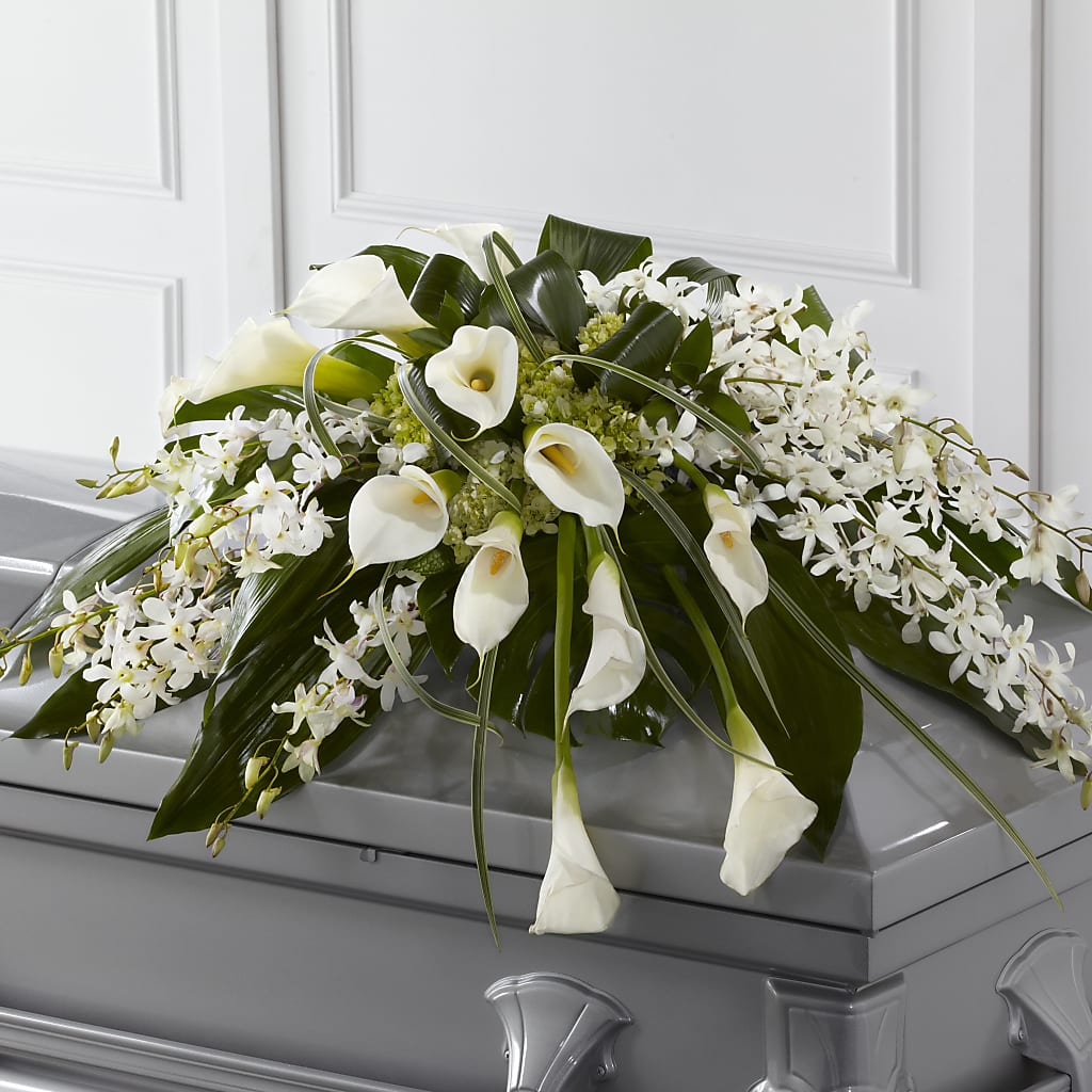 Angel Wings Casket Spray – True Blooms, Winters CA