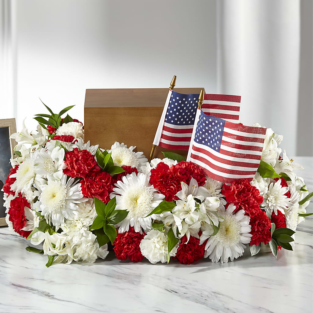 Spirit of Patriotism Cremation Adornment – True Blooms, Winters CA