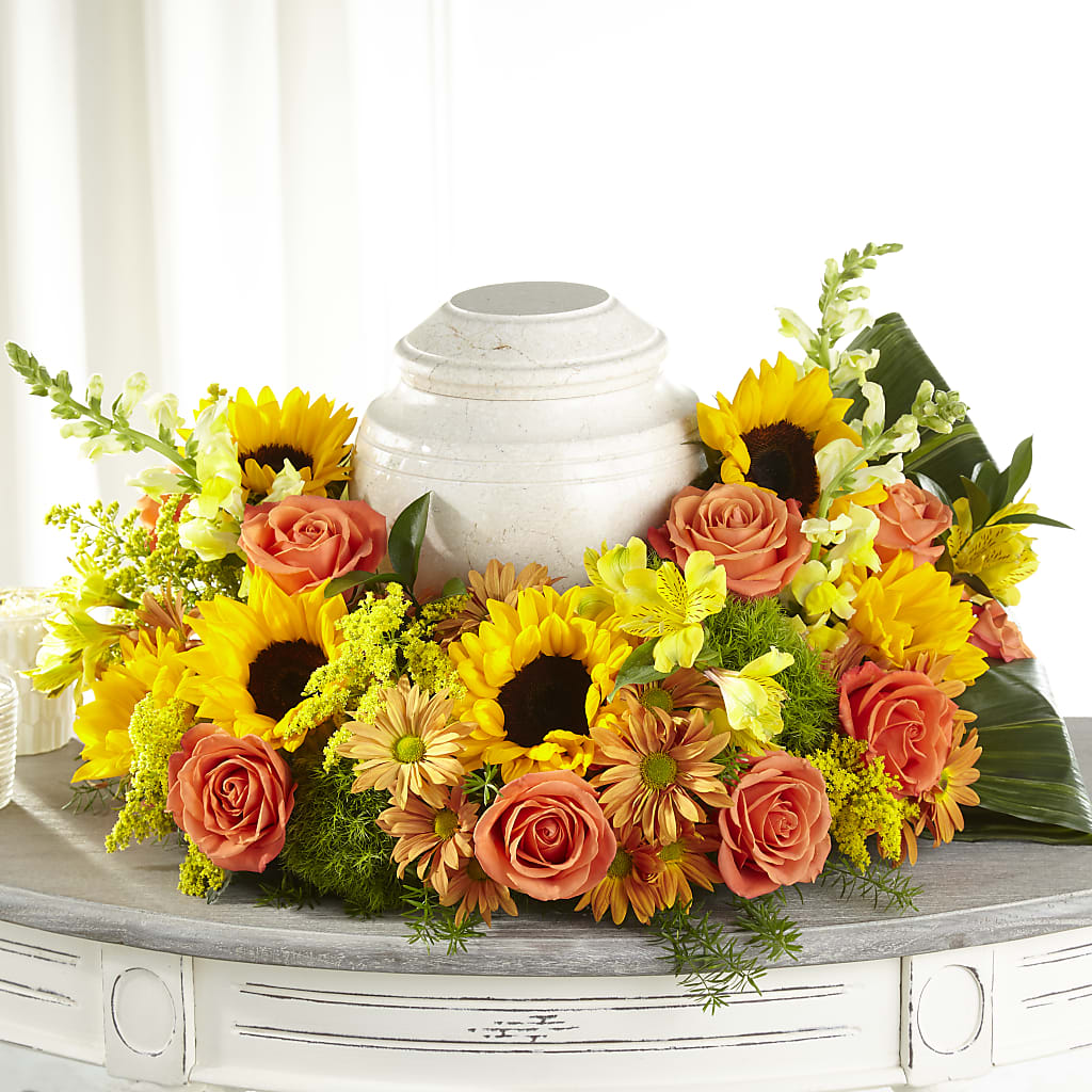 Faithful Sunflower Cremation Adornment – True Blooms, Winters CA