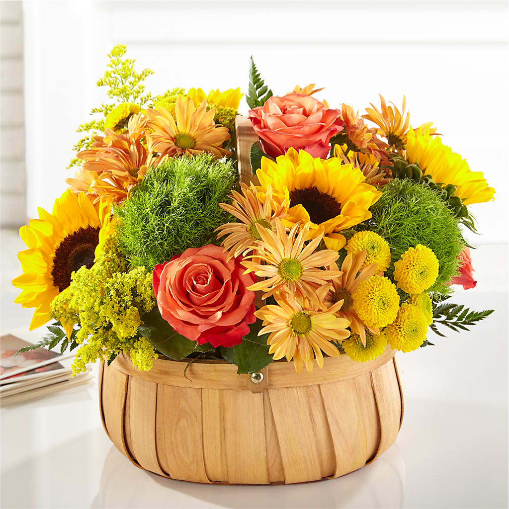 Harvest Sunflower Basket – True Blooms, Winters CA