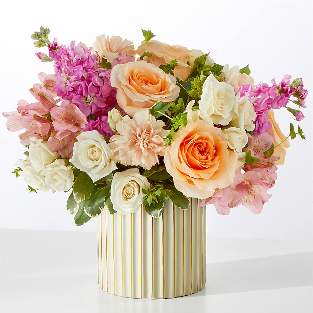 Paradise Bouquet with Ivory Vase – True Blooms, Winters CA
