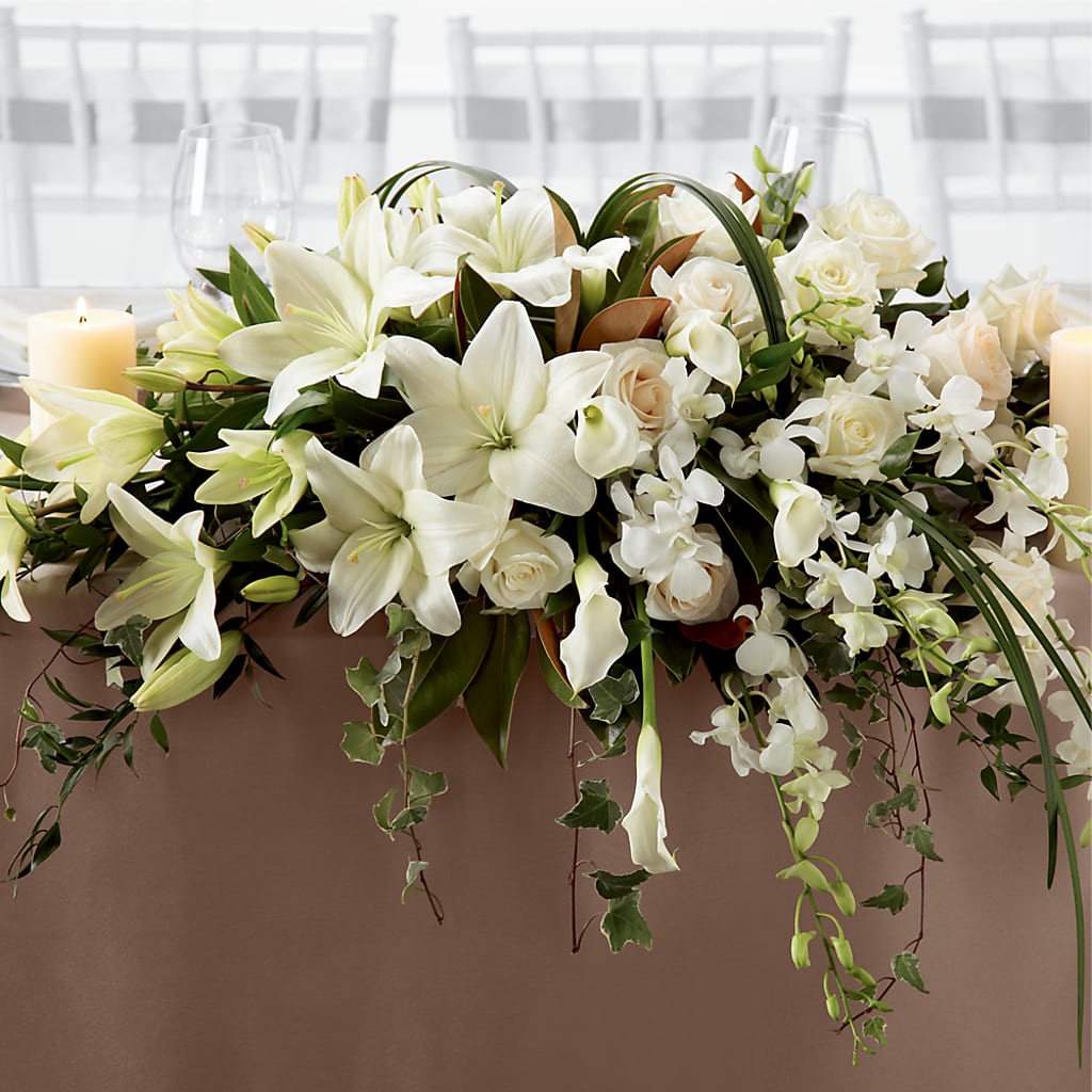 White Linen Arrangement – True Blooms, Winters CA
