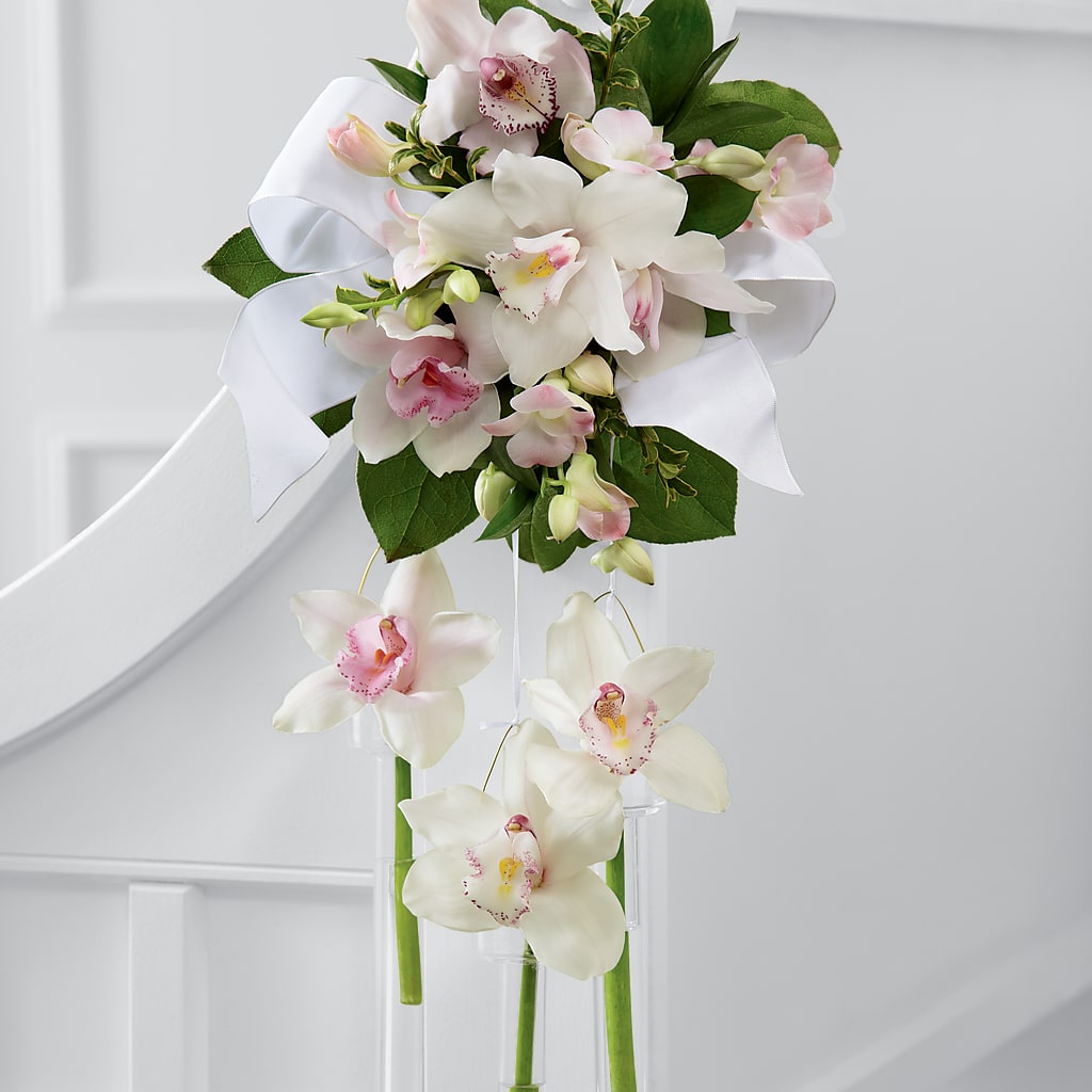 Perfect Entrance Pew Arrangement – True Blooms, Winters CA