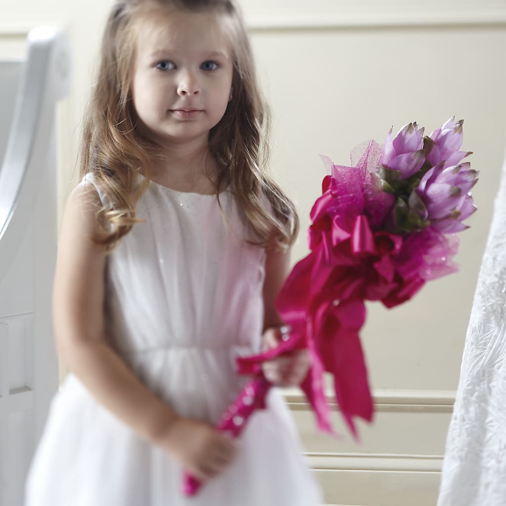 Sparkle Pink Flower Girl Bouquet – True Blooms, Winters CA