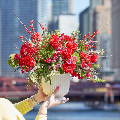 Big Red Bow Bouquet –  True Blooms, Winters CA