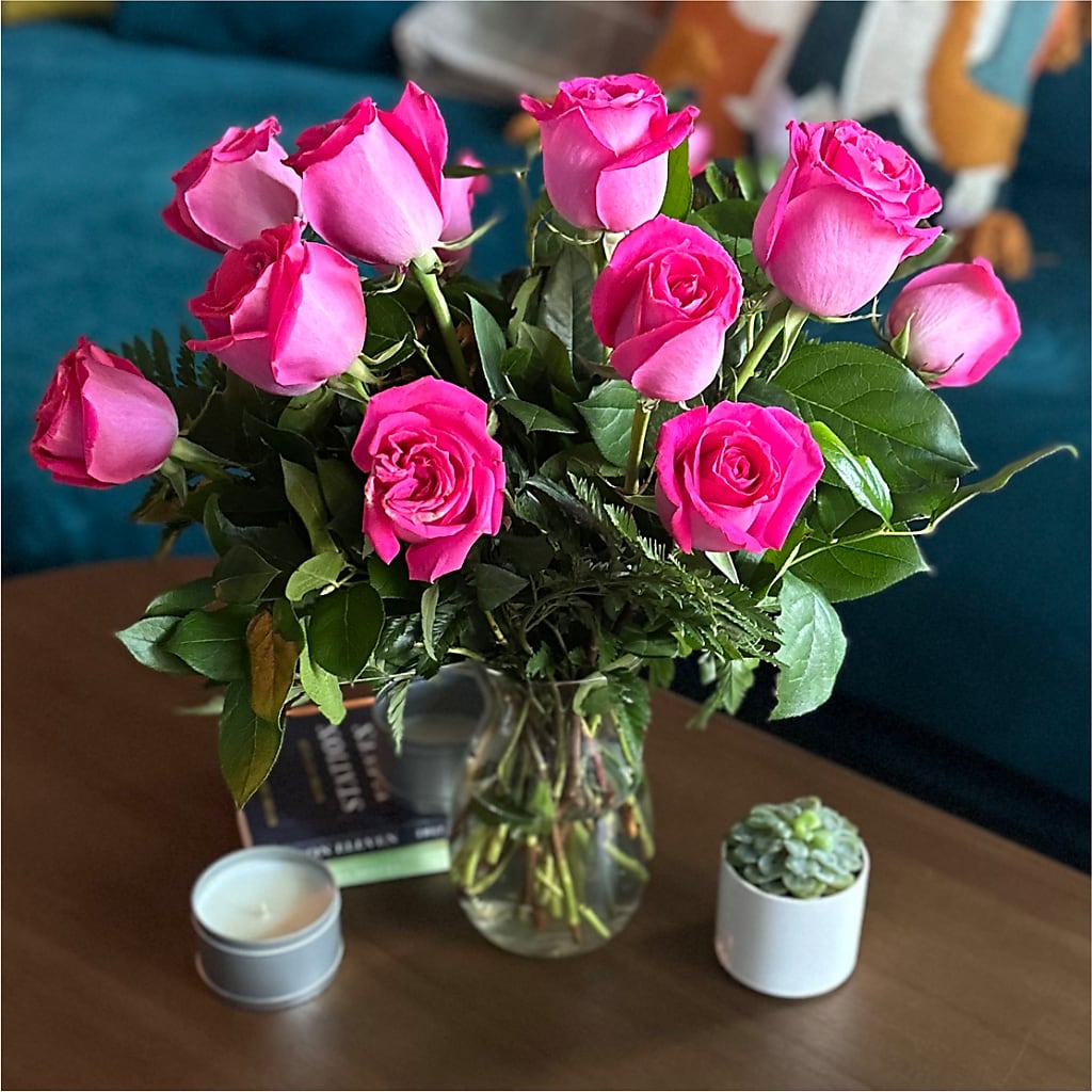 Long Stem Pink Rose Bouquet –  True Blooms, Winters CA