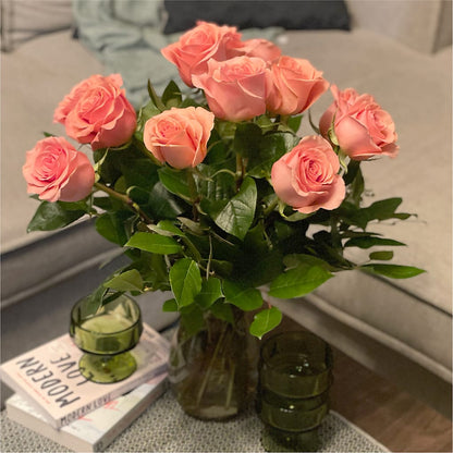 Long Stem Pink Rose Bouquet –  True Blooms, Winters CA