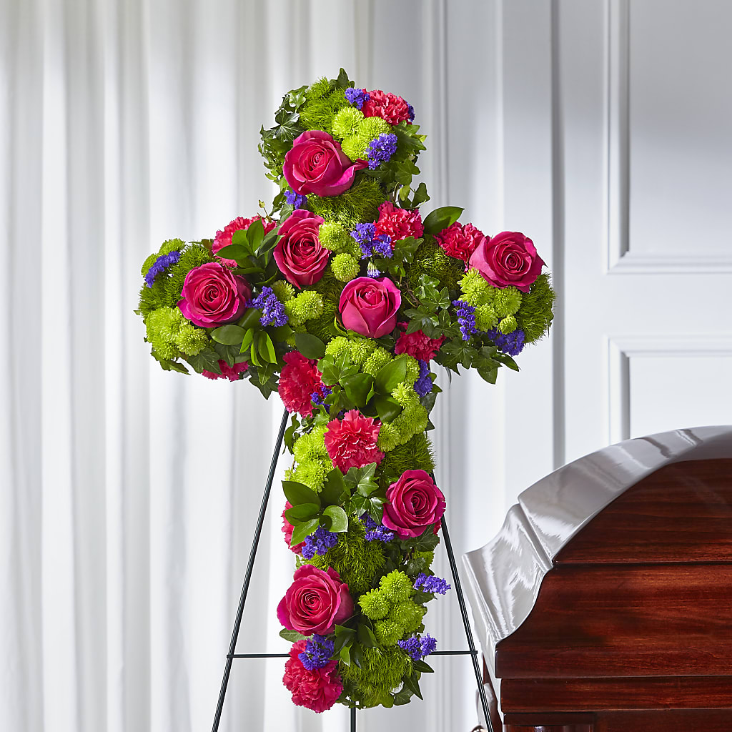 Tribute Rose Floral Cross –  True Blooms, Winters CA