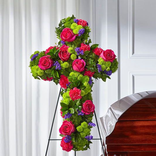 Tribute Rose Floral Cross –  True Blooms, Winters CA