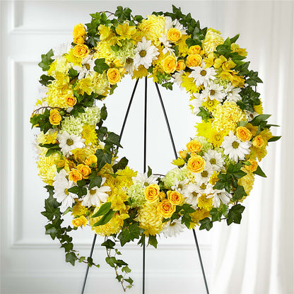 Golden Remembrance Wreath –  True Blooms, Winters CA