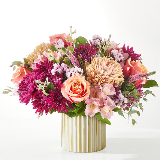 Berry Cobbler Bouquet with Ivory Vase –  True Blooms, Winters CA