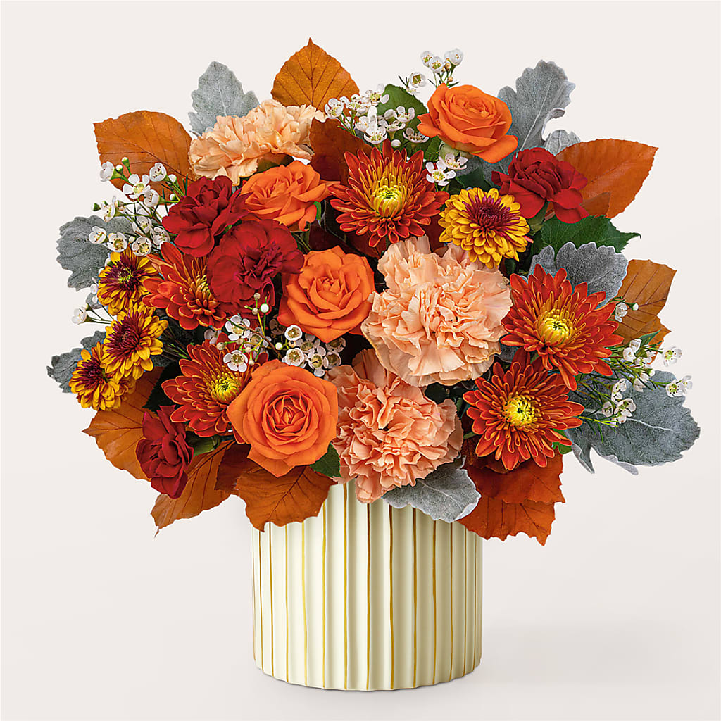 Merlot Bouquet with Ivory Vase –  True Blooms, Winters CA