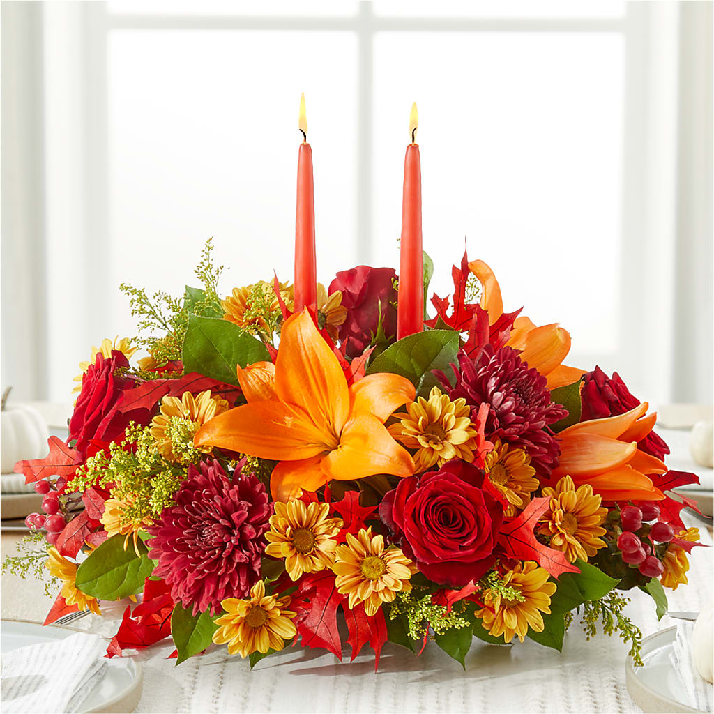 Autumn's Embrace Centerpiece –  True Blooms, Winters CA