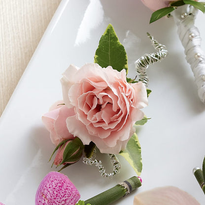 Pink Spray Rose Boutonniere –  True Blooms, Winters CA