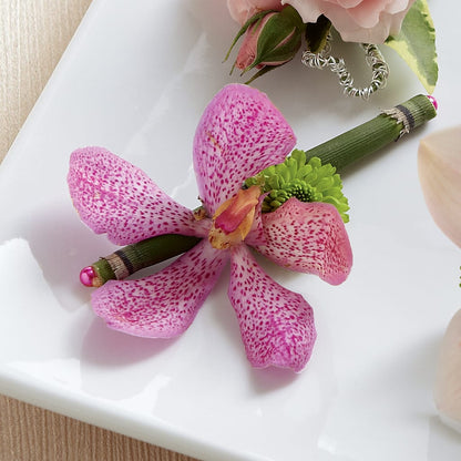 Pink Mokara Boutonniere –  True Blooms, Winters CA