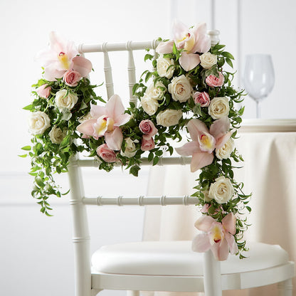 Orchid Rose Chair Décor –  True Blooms, Winters CA