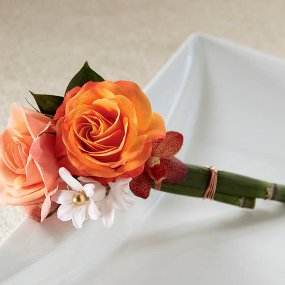 Sunset Dream Boutonniere –  True Blooms, Winters CA