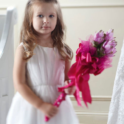Sparkle Pink Flower Girl Bouquet –  True Blooms, Winters CA