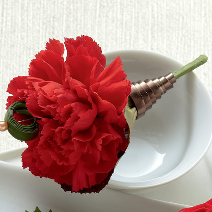 Red Carnation Boutonniere –  True Blooms, Winters CA